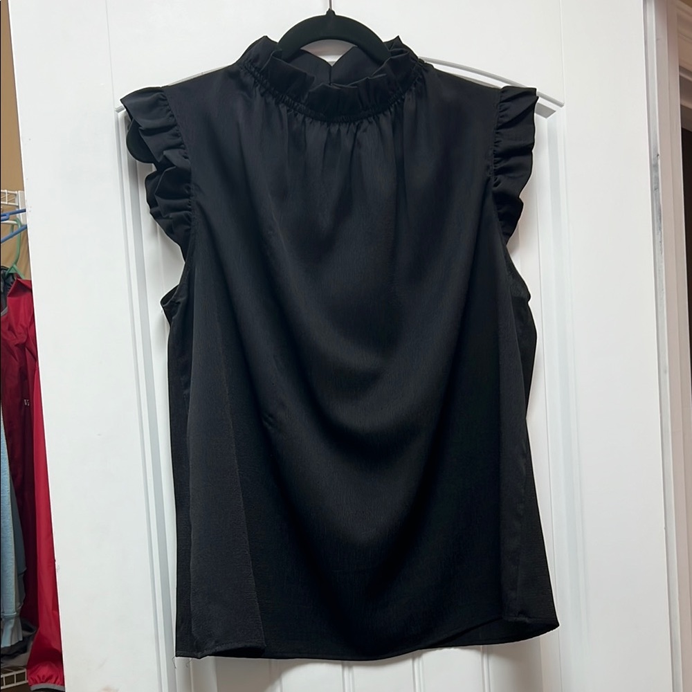 Elegant Black Ruffle Sleeve Top